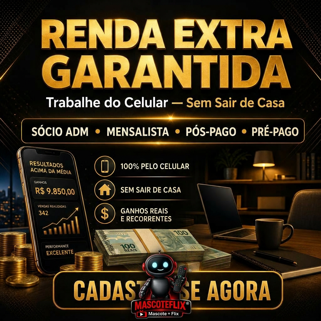 Renda Extra Garantida — Trabalhe do Celular — Sócio ADM, Mensalista, Pós-Pago, Pré-Pago