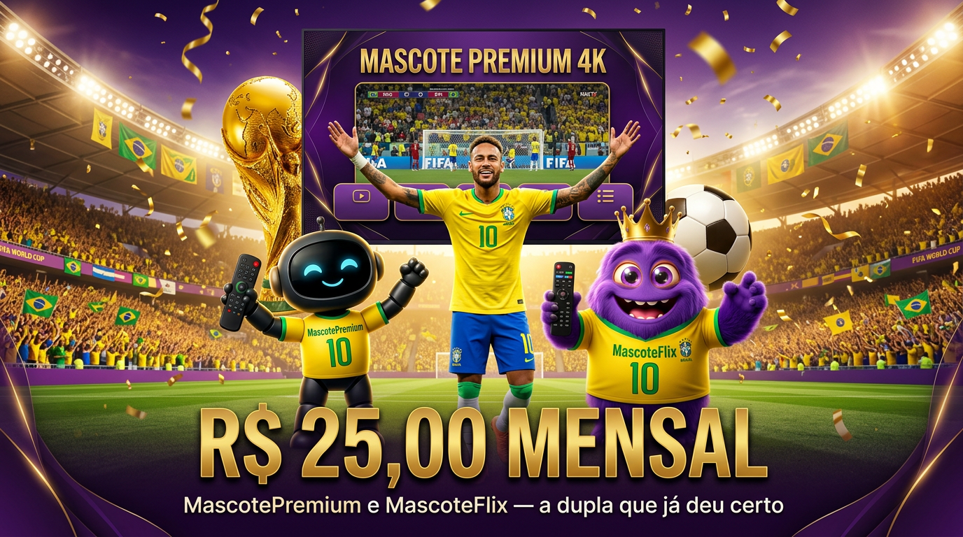 Mascote Premium 4K — R$ 25,00 mensal • 1 acesso — Smart TV