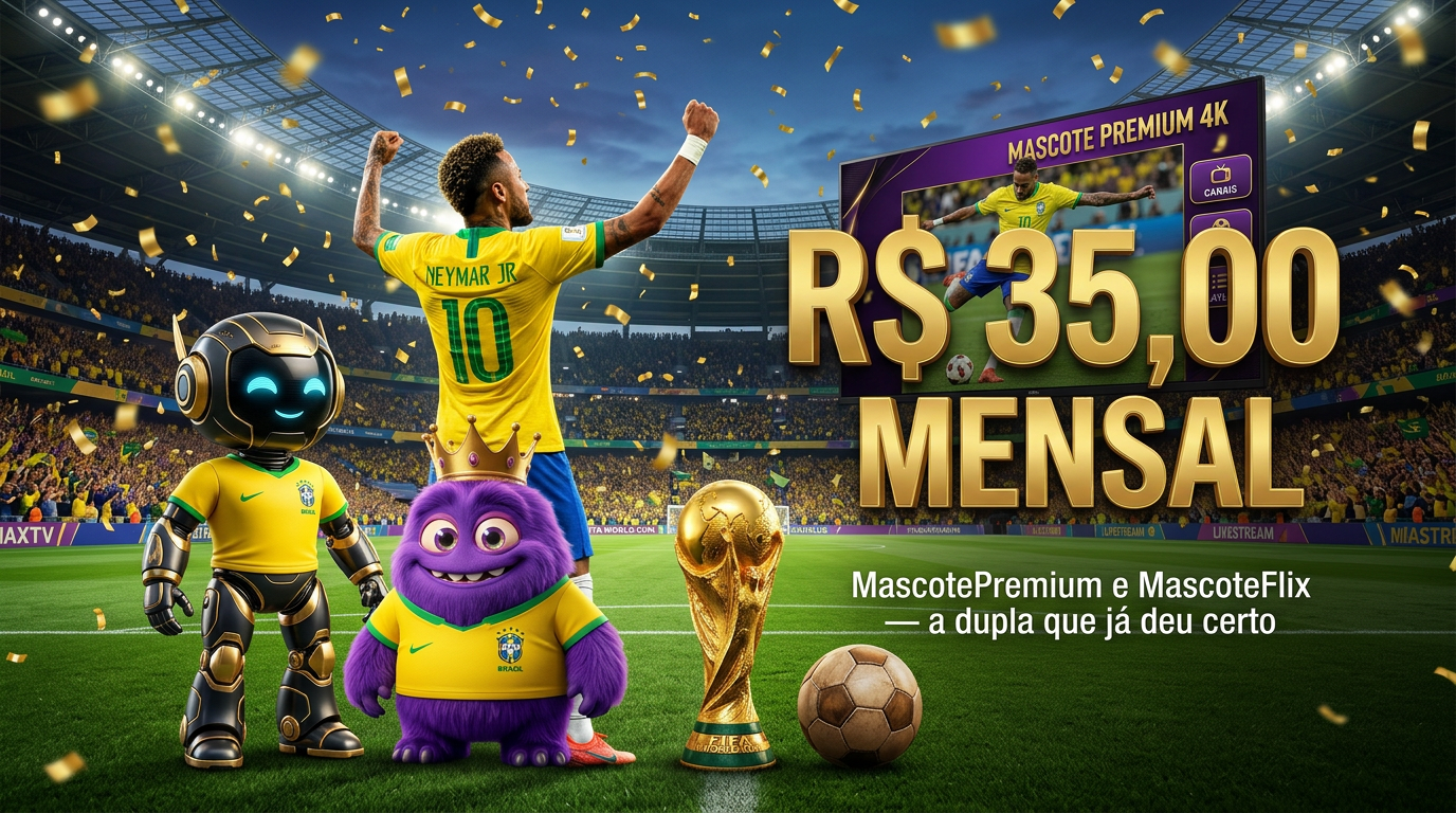 Mascote Premium 4K — R$ 35,00 mensal • Ultra HD — Smart TV