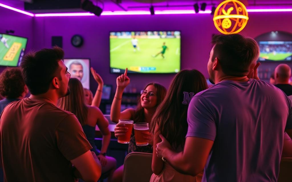 Amigos assistindo juntos com Vision Prime